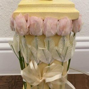 Glenna Jean Roses & Ribbons Yellow Lamp